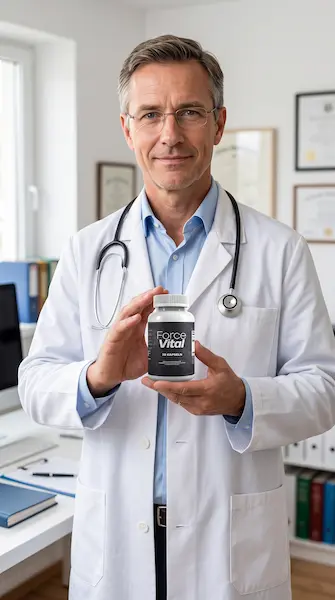 Arzt hält eine Dose ForceVital in der Hand